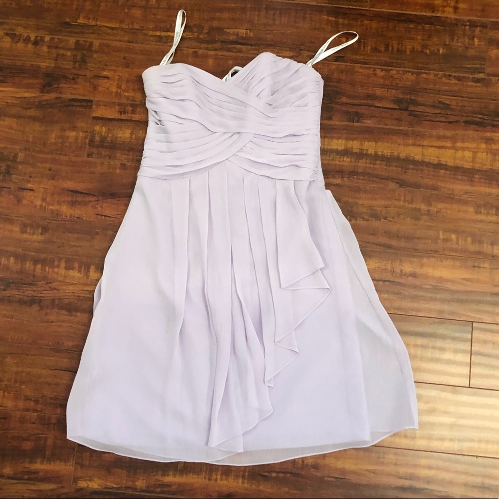 DAVID’s Bridal chiffon bridesmaid dress